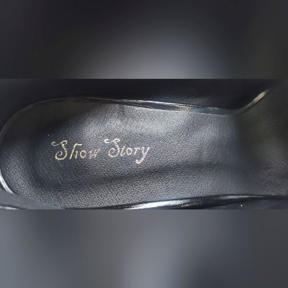 Show Story Punk Zip Peeptoe Platform 5.5" Heels Pumps Stilletto Black Sexy New - Picture 13 of 15